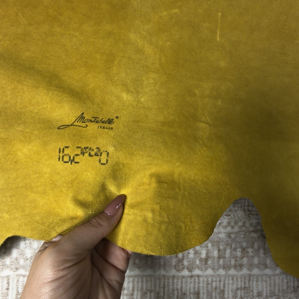 Montebello Leather From Italy Company. Gold Suede, 16 Ft, High Quality Leather